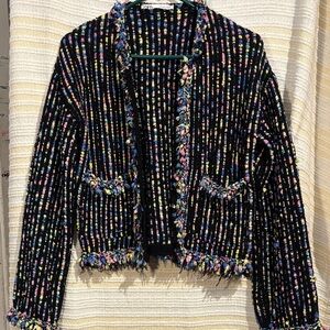 Women’s Zara Vibrant Multicolor Tweed Blazer Size S